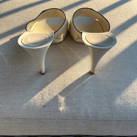 Gucci beige hi heel slide in sandals size 8 - Picture 10 of 12
